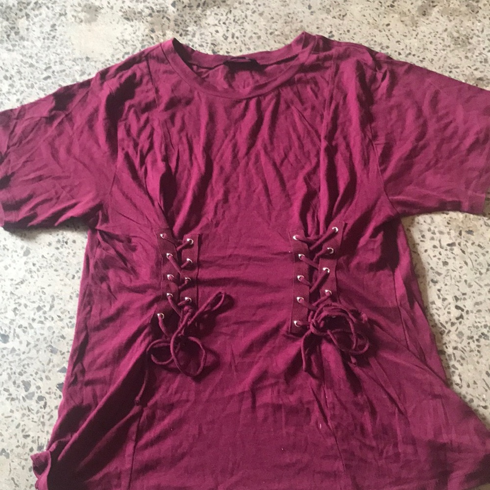 NWOT lace up top